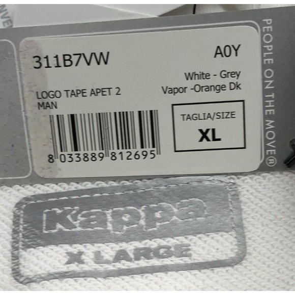 Kappa Logo Tape Apet 2 Mens XL White Regular Fit Pullover Hoodie Sweatshirt - Picture 8 of 12